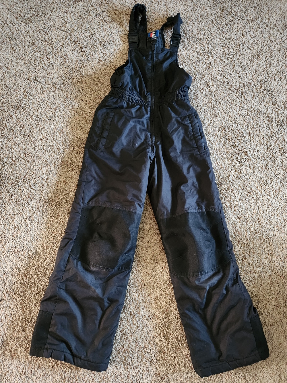 Black Insulated Snow Bib Overalls For Kids Size 14/16